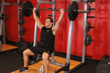 Barbell Overhead Press exercise GIF demonstration