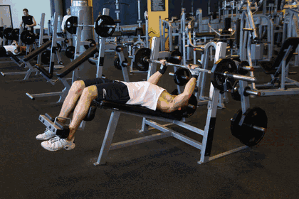 Decline Barbell Bench Press exercise GIF demonstration