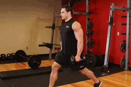Dumbbell Lunge GIF